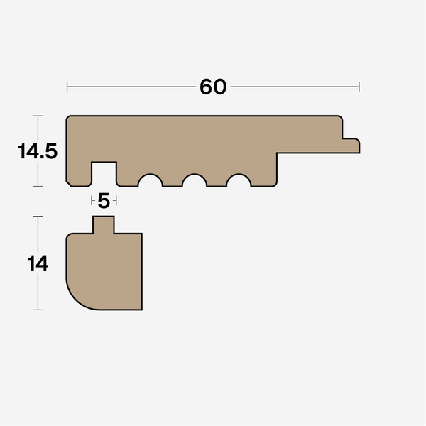 Boen Matching Nosing Profile, Square Edged Click: 28.5 x 60mm, Band-2