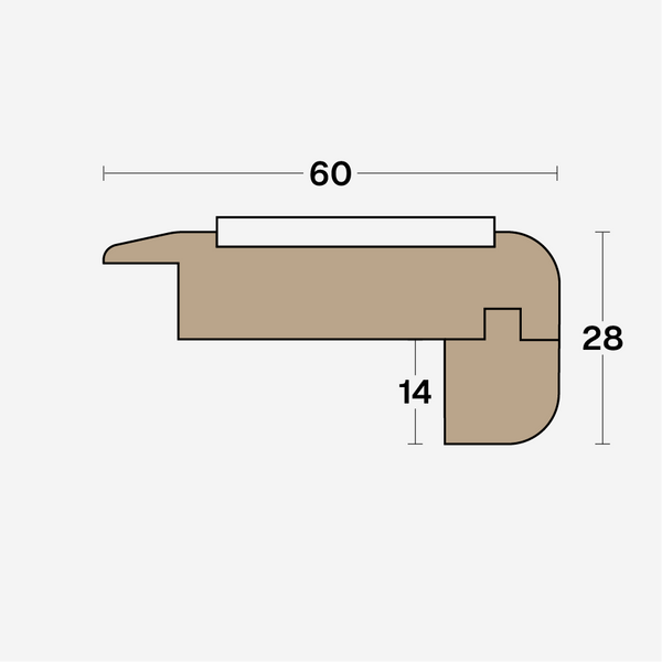 Boen Matching Nosing Profile With Anti-Slip Insert: 28 x 60mm, Band-1