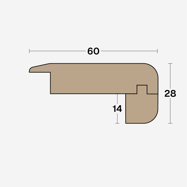 Boen Matching Nosing Profile: 28 x 60mm, Band-2