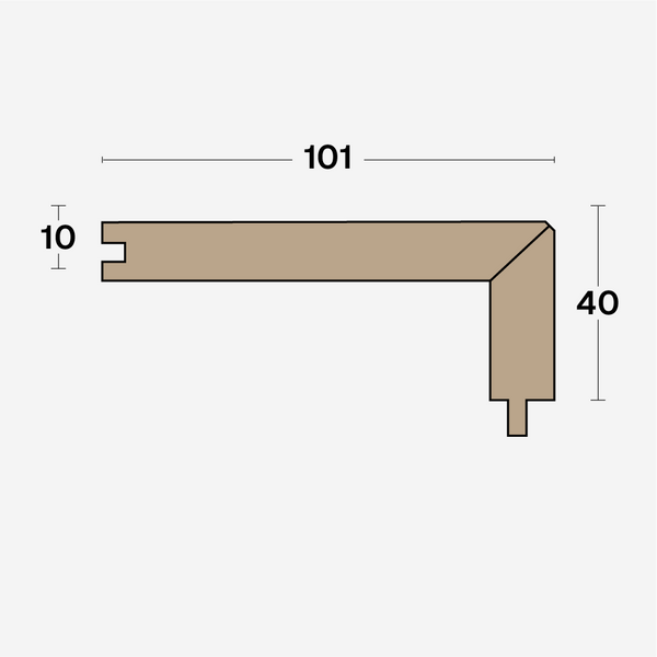 Boen Profile 1 Stair Nosing for 10mm T&G Oak, L/Natural: 40 x 101 x 1150 mm