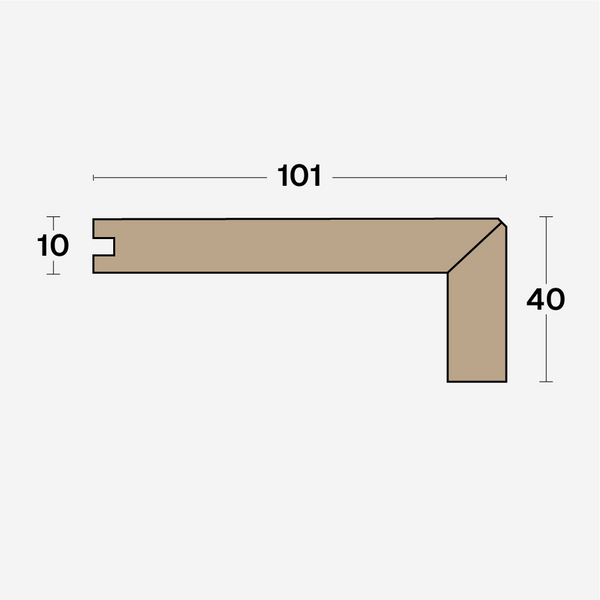 Boen Profile 2 Stair Nosing for 10mm T&G Oak, L/Natural: 40 x 101 x 1150 mm
