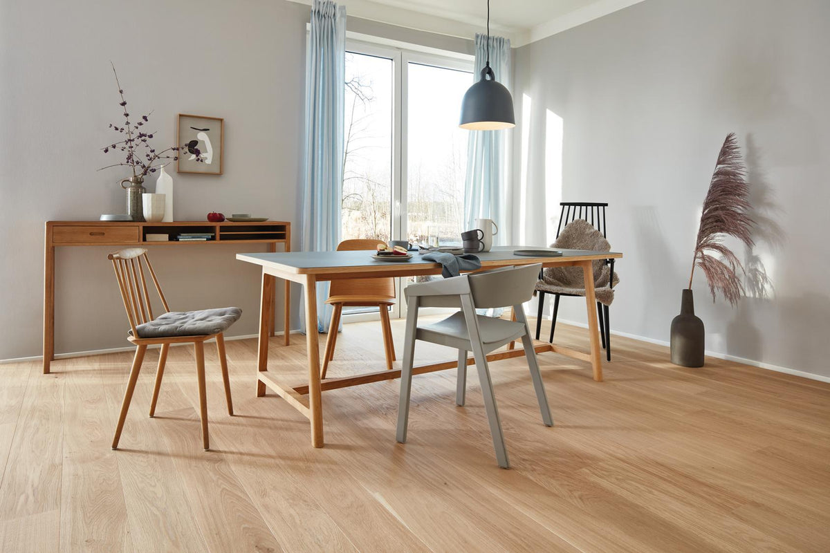 Boen Andante Engineered Oak Planks Flooring, Brushed & L/Pure: 14.0 x 209 x 2,200 mm