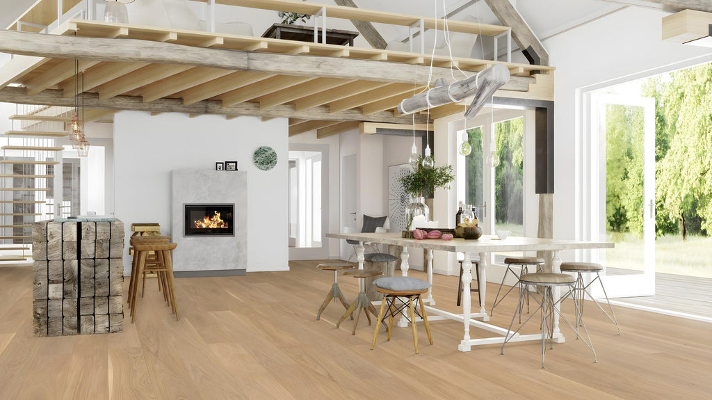 Boen Andante Engineered Oak Planks Flooring, Brushed & L/Pure: 14.0 x 209 x 2,200 mm