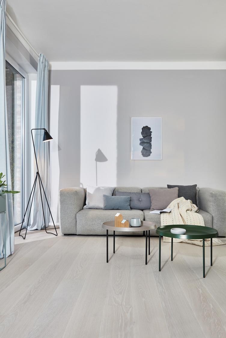 Boen Andante Engineered White Oak Planks Flooring, Brushed & L/Pure: 14.0 x 209 x 2,200 mm