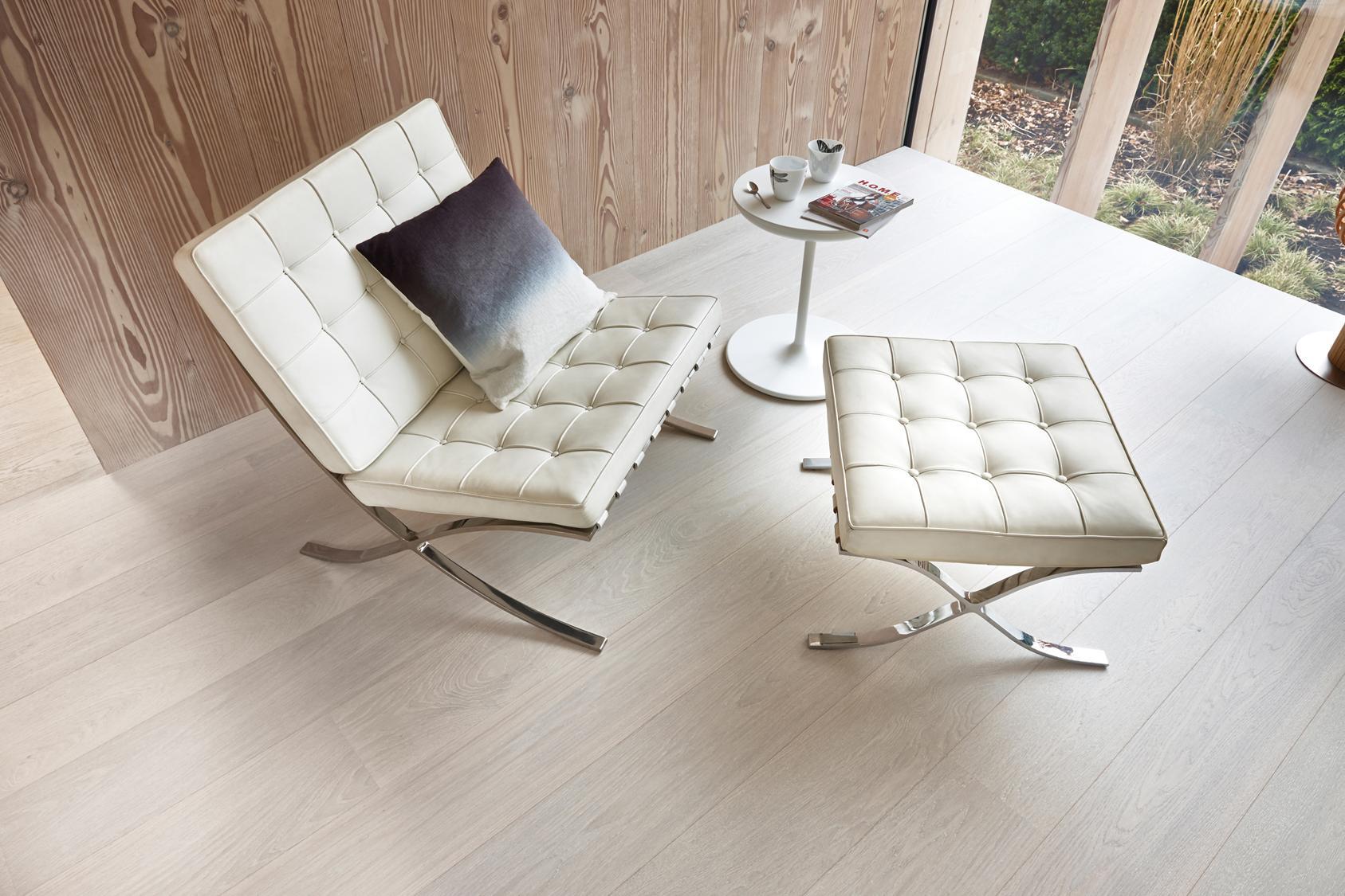 Boen Andante Engineered White Oak Planks Flooring, Brushed & L/Pure: 14.0 x 209 x 2,200 mm
