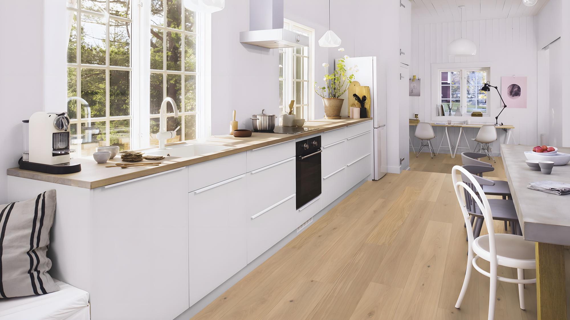 Boen Animoso Engineered Oak Planks Flooring, Brushed & L/Pure: 14.0 x 209 x 2,200 mm