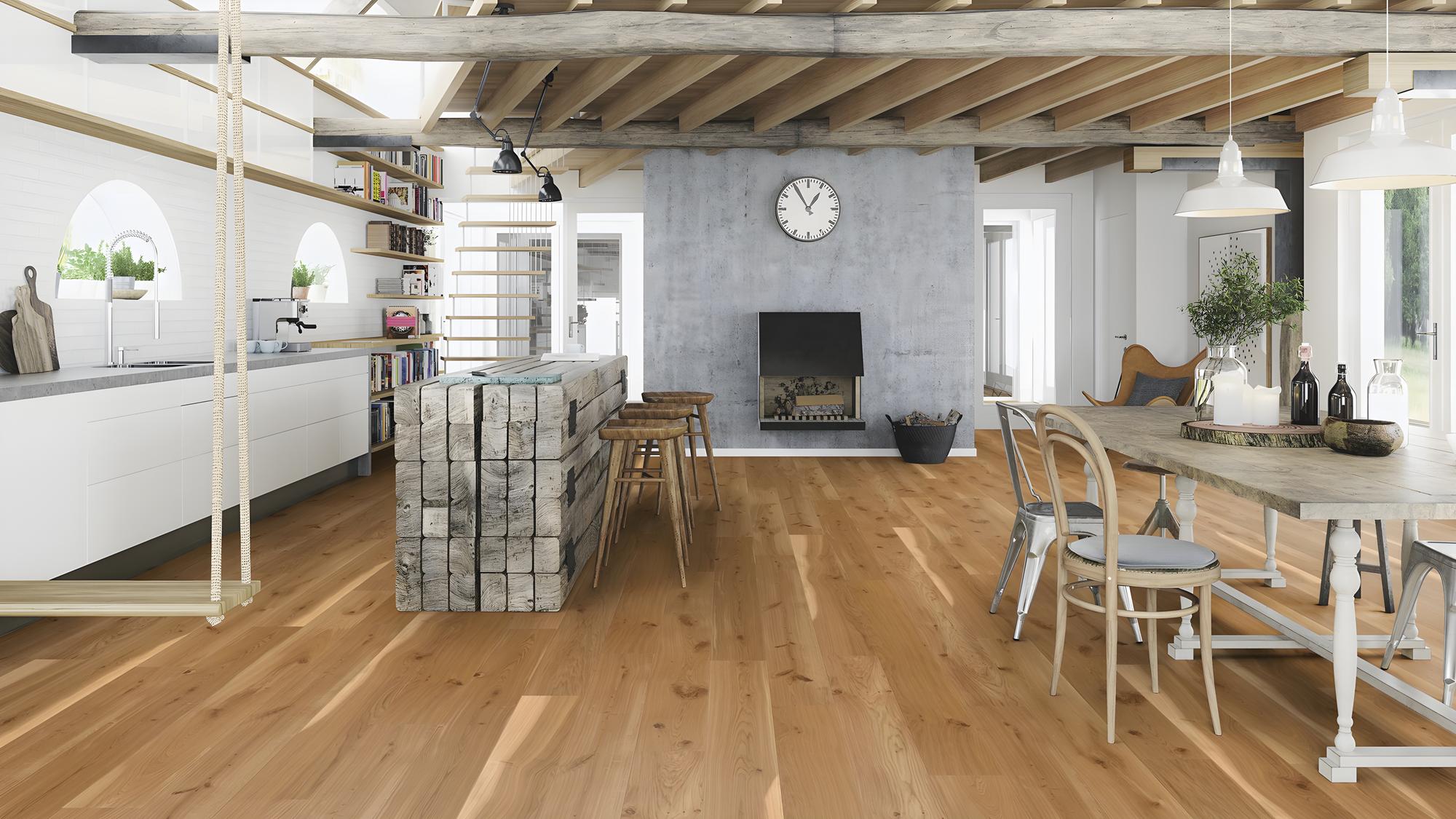 Boen Vivo Engineered Oak Planks Flooring, Unbrushed & L/Natural: 14.0 x 209 x 2,200 mm