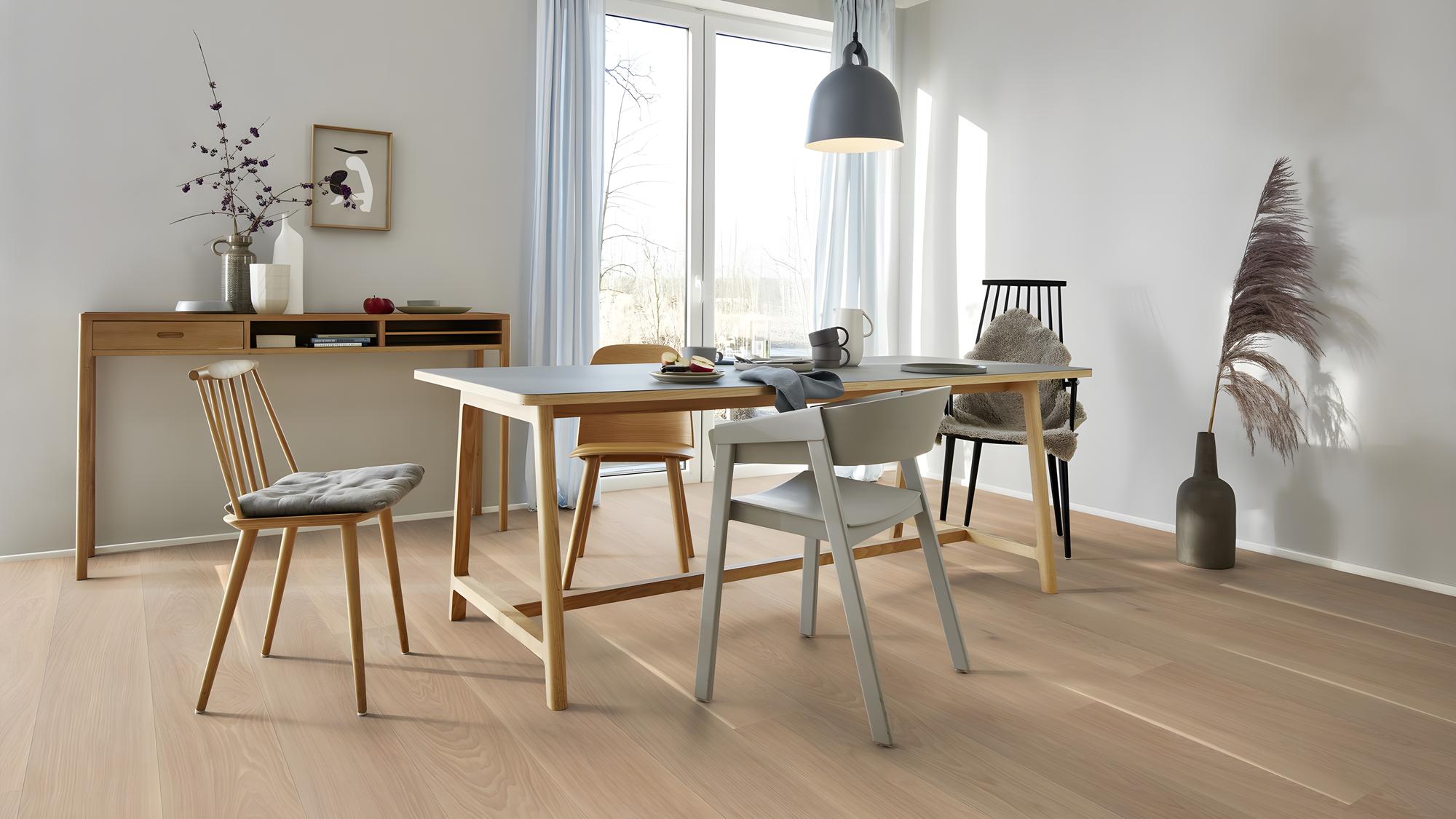 Boen Andante Engineered White Oak Planks Flooring, Unbrushed & L/Natural: 14.0 x 209 x 2,200 mm