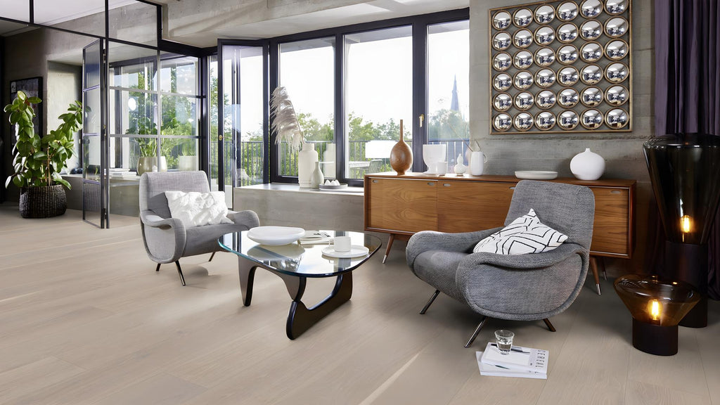 Boen Animoso Engineered Grey Harmony Oak Planks Flooring, Brushed & L/Pure: 14.0 x 209 x 2,200 mm