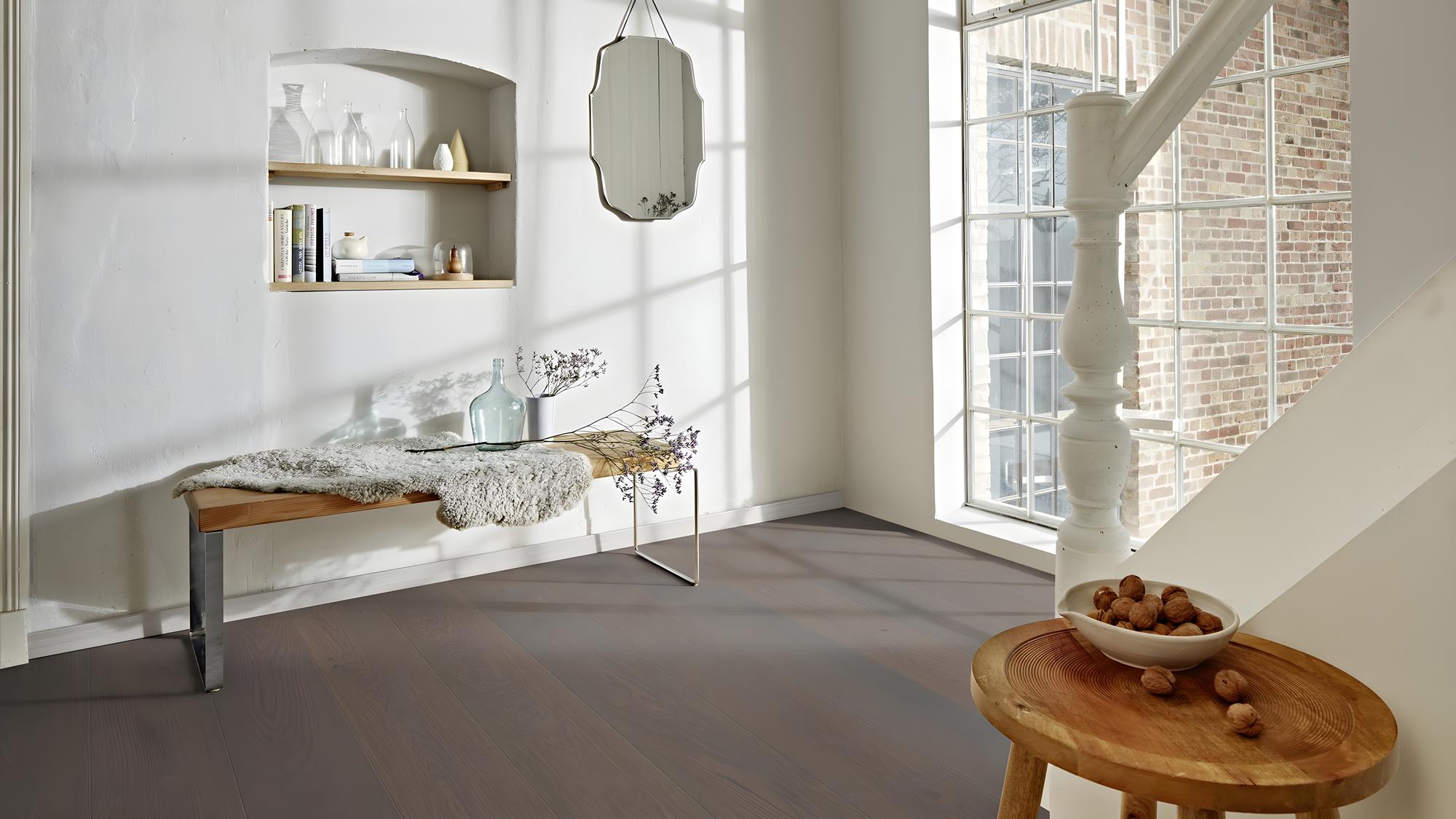 Boen Animoso Engineered Grey Pepper Oak Planks Flooring, Brushed & L/Natural: 14.0 x 209 x 2,200 mm