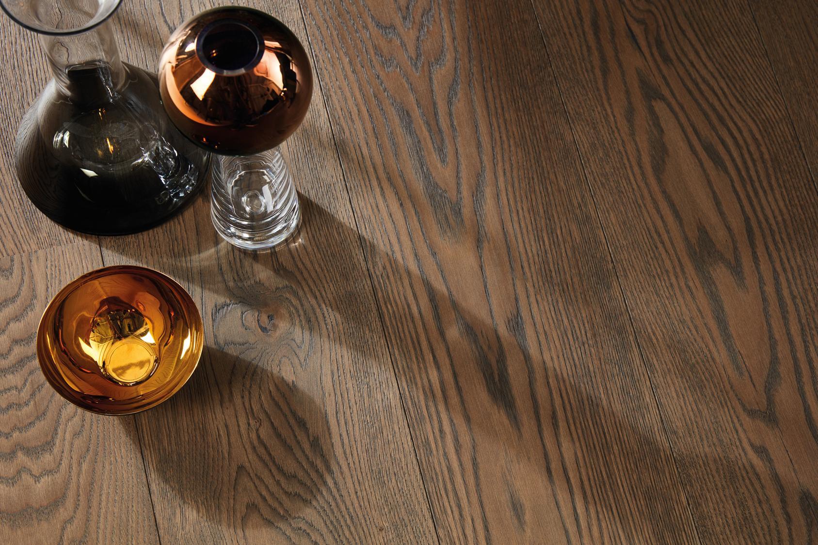 Boen Vivo Engineered Brown Jasper Oak Planks Flooring, Brushed & L/Natural: 14.0 x 209 x 2,200 mm