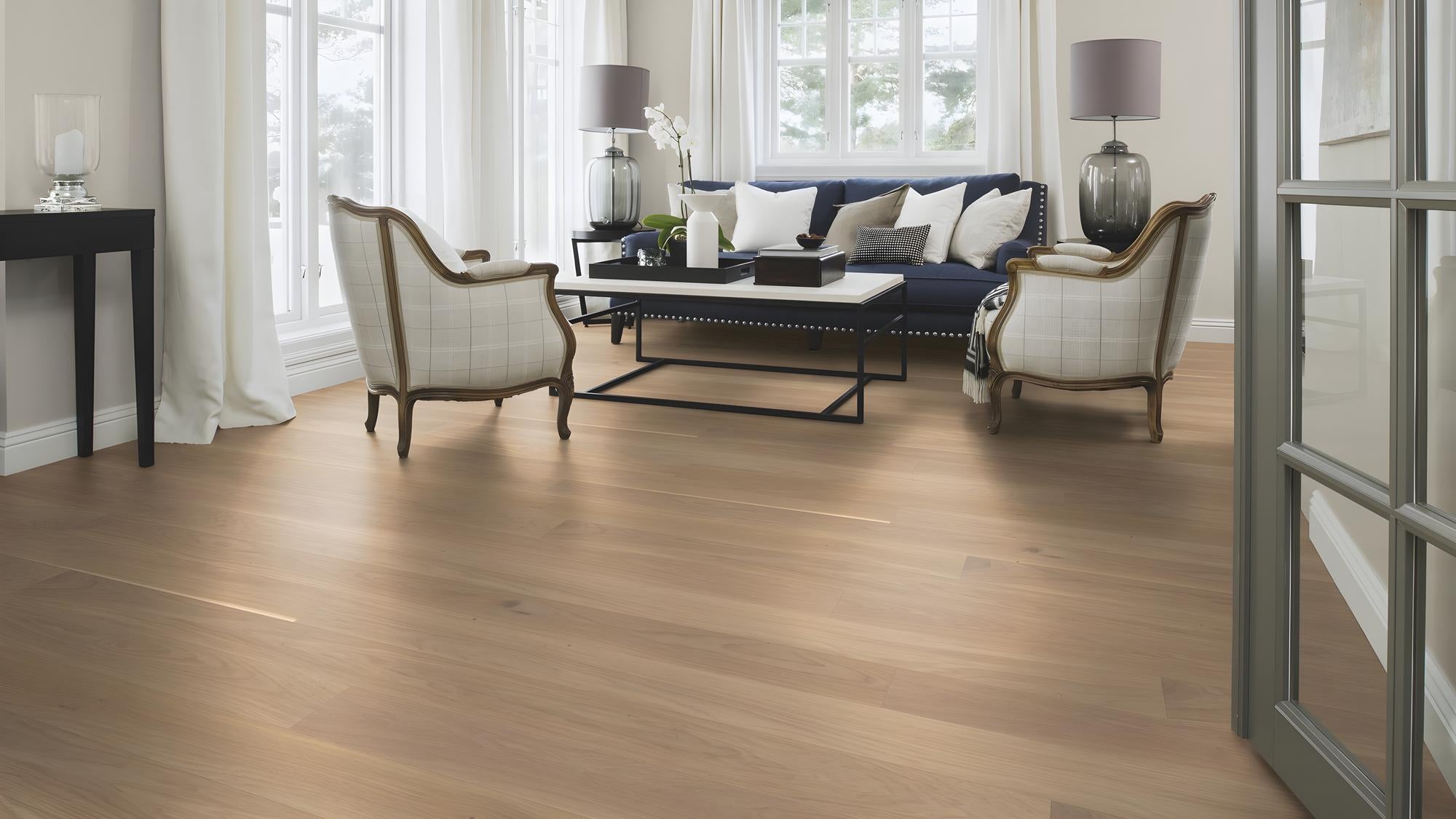 Boen Andante Engineered White Oak Planks Flooring, Brushed & L/Natural: 14.0 x 138 x 2,200 mm