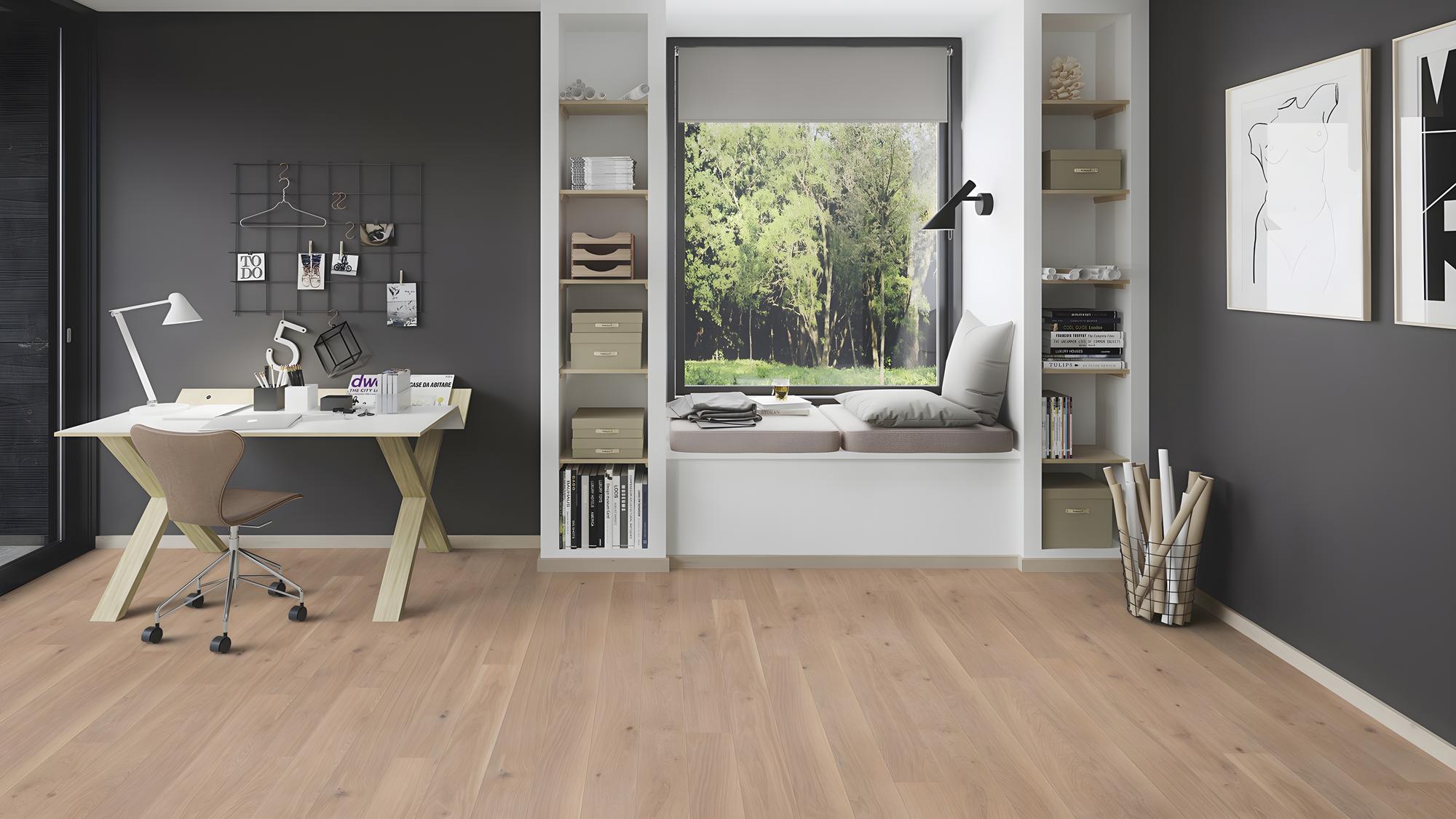 Boen Animoso Engineered White Oak Planks Flooring, Brushed & L/Natural: 14.0 x 138 x 2,200 mm