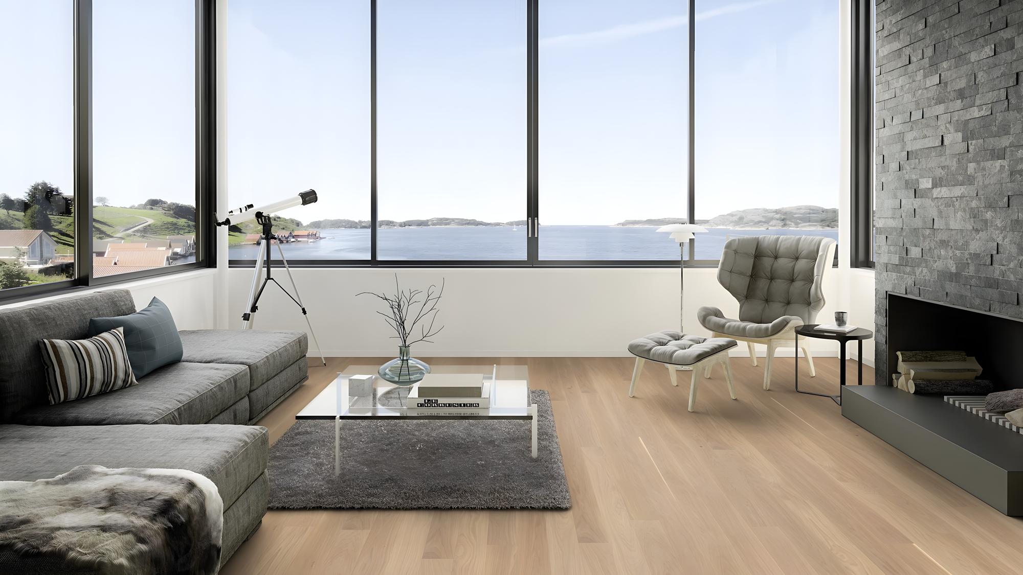 Boen Andante Engineered White Oak Planks Flooring, Unbrushed & L/Matt: 14.0 x 138 x 2,200 mm