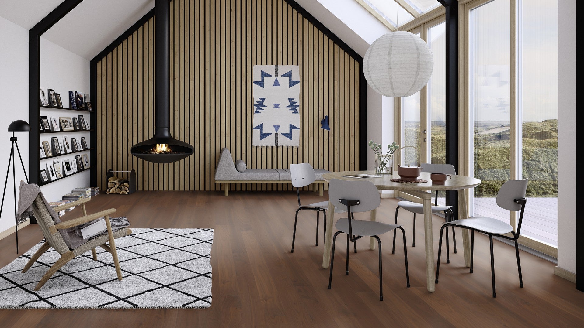 Boen Andante Engineered American Walnut Gent Planks Flooring, Unbrushed & L/Natural: 14.0 x 138 x 2,200 mm