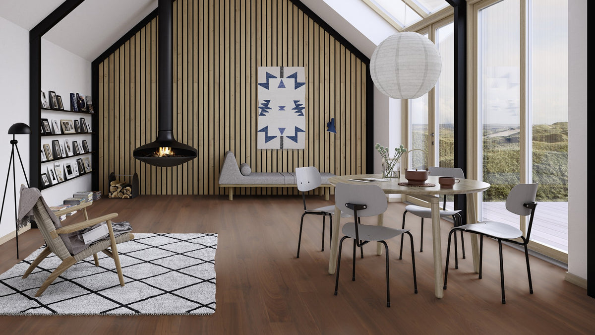 Boen Andante Engineered American Walnut Gent Planks Flooring, L/Matt: 14.0 x 138 x 2,200 mm