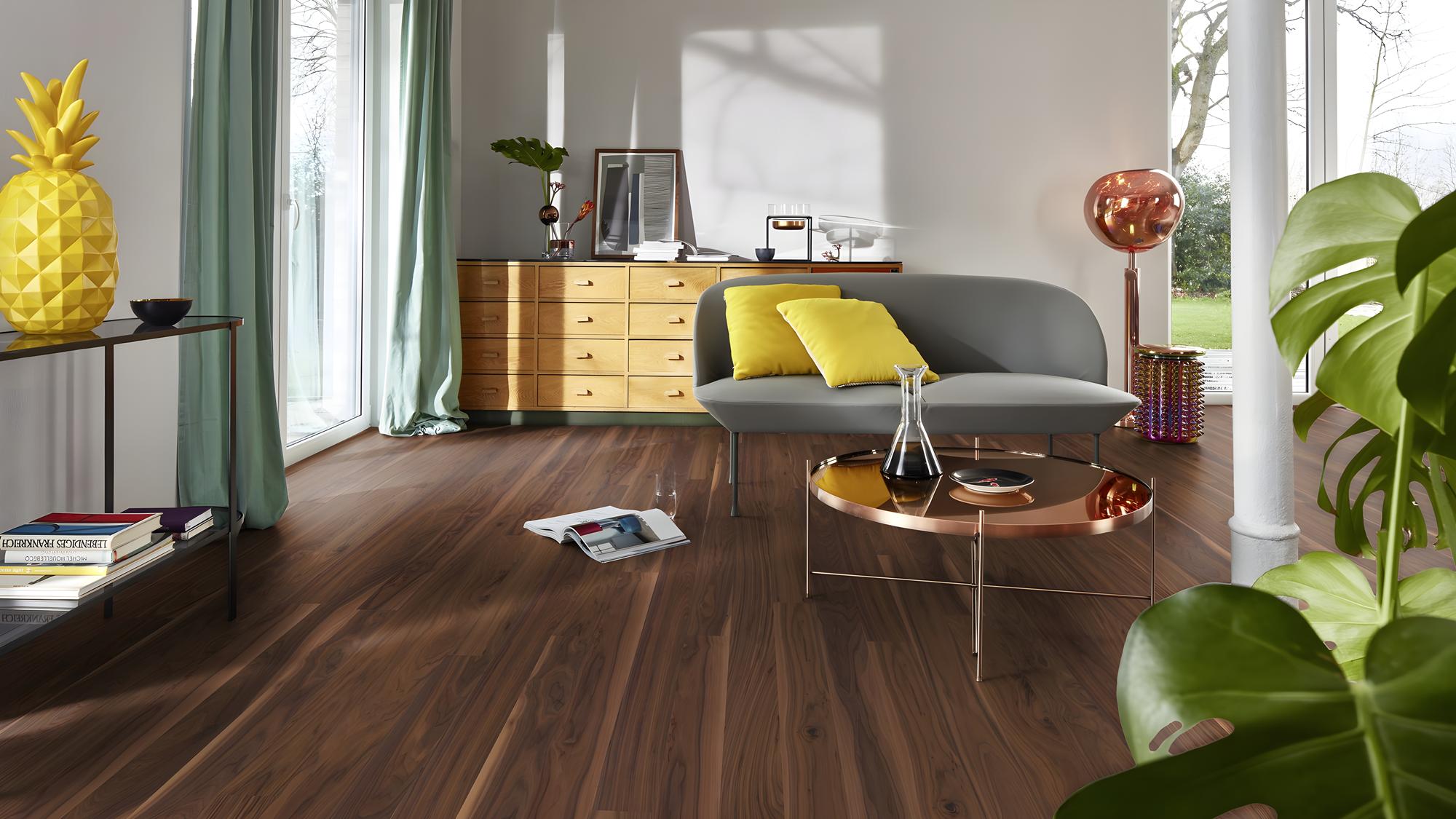 Boen Animoso Engineered American Walnut Planks Flooring, Unbrushed & L/Matt: 14.0 x 138 x 2,200 mm