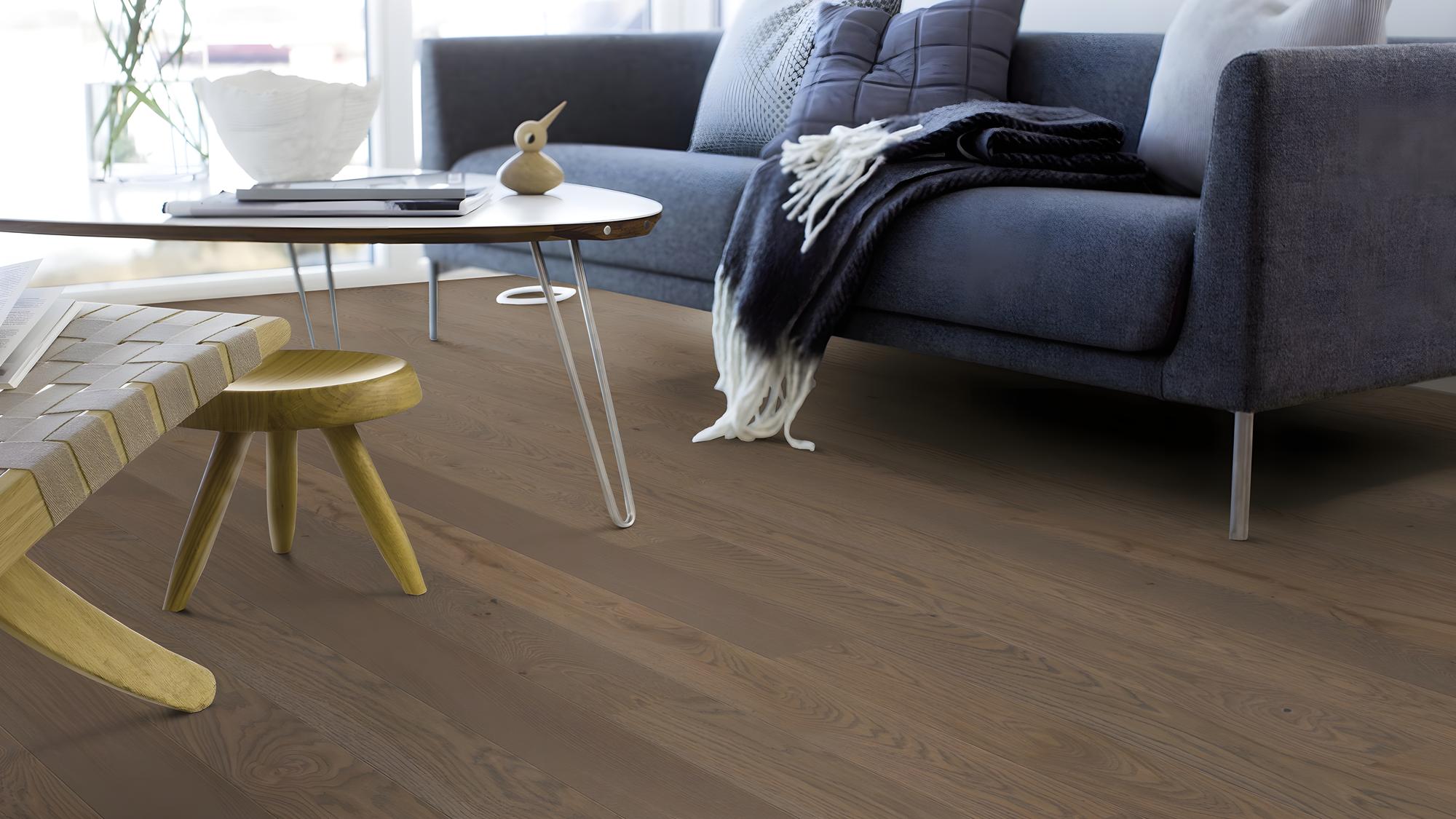 Boen Animoso Engineered Grey Pepper Oak Planks Flooring, Brushed & L/Natural: 14.0 x 138 x 2,200 mm