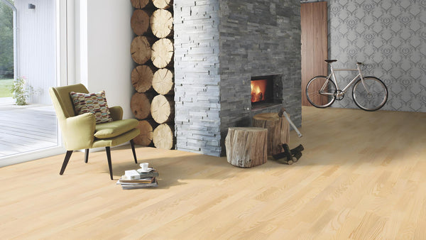Boen Andante Engineered Ash Multi-Strip Flooring, Unbrushed & L/Natural: 14.0 x 215 x 2,200 mm