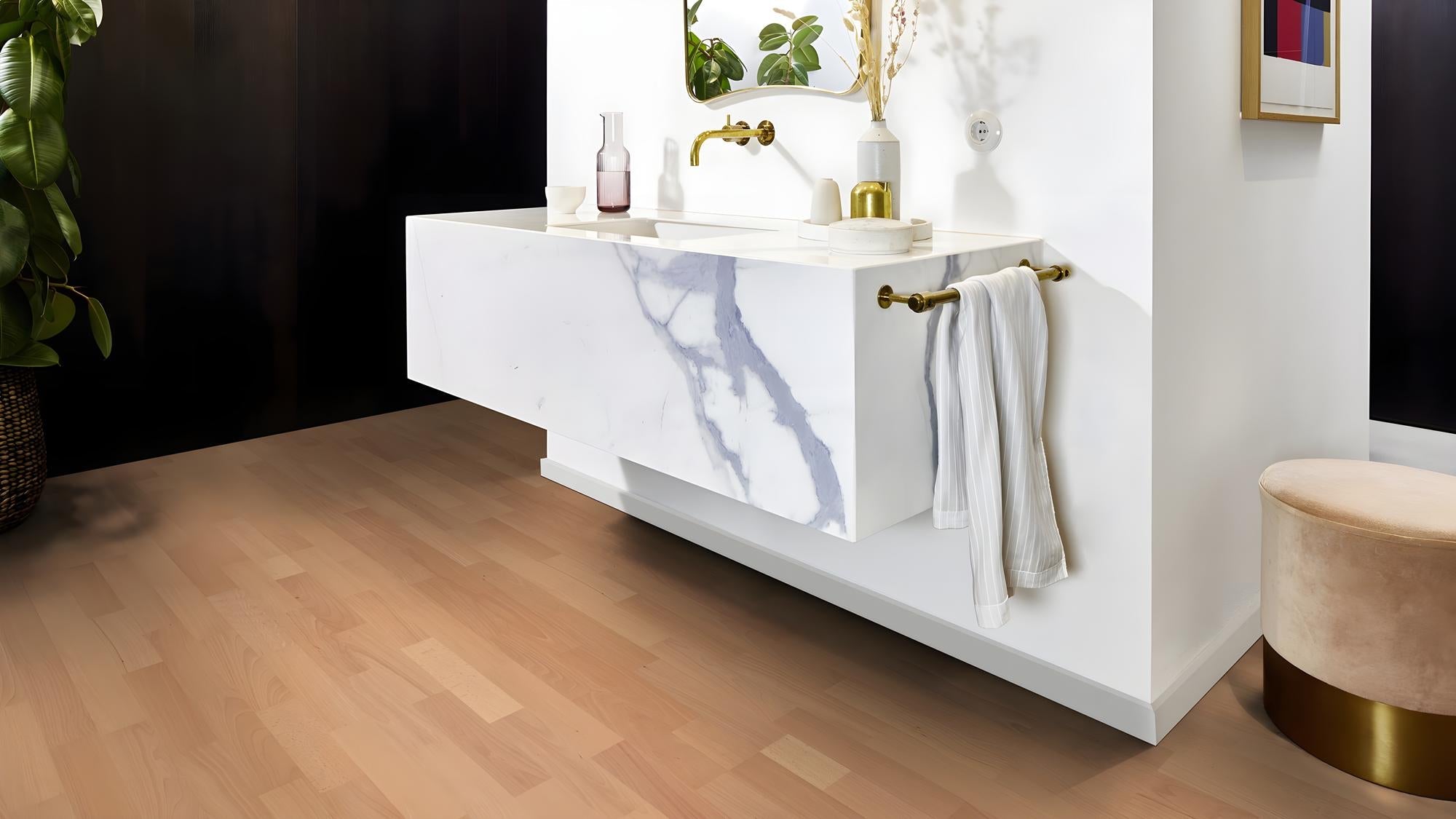 Boen Andante Engineered Beech Multi-Strip Flooring, Unbrushed & L/Matt: 14.0 x 215 x 2,200 mm