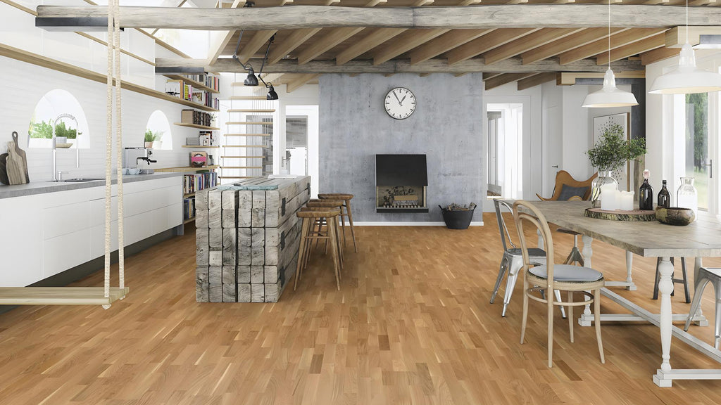 Boen Finale Engineered Oak Multi-Strip Flooring, Unbrushed & L/Natural: 14.0 x 215 x 2,200 mm
