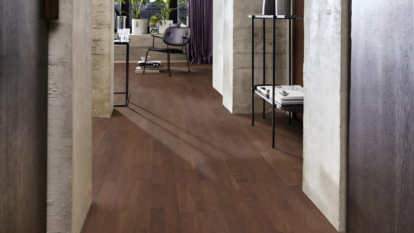 Boen Andante Engineered American Walnut Multi-Strip Flooring, Unbrushed & L/Matt: 14.0 x 215 x 2,200 mm