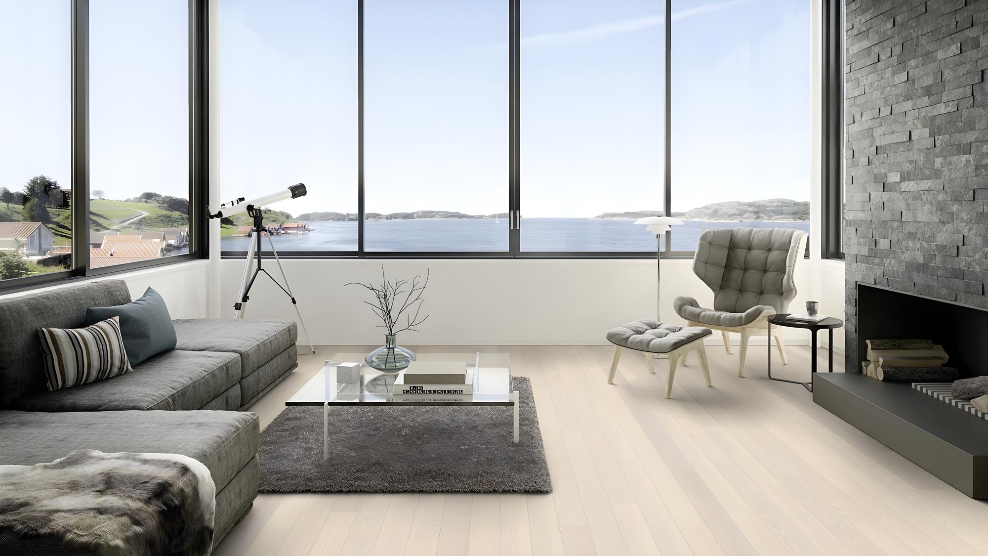 Boen Andante Engineered White Ash Planks Flooring, Brushed & L/Pure: 14.0 x 138 x 2,200 mm