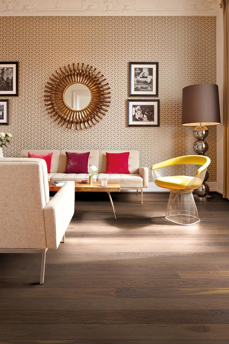 Boen Andante Engineered Smoked Oak Planks Flooring, Brushed & L/Pure: 14.0 x 138 x 2,200 mm