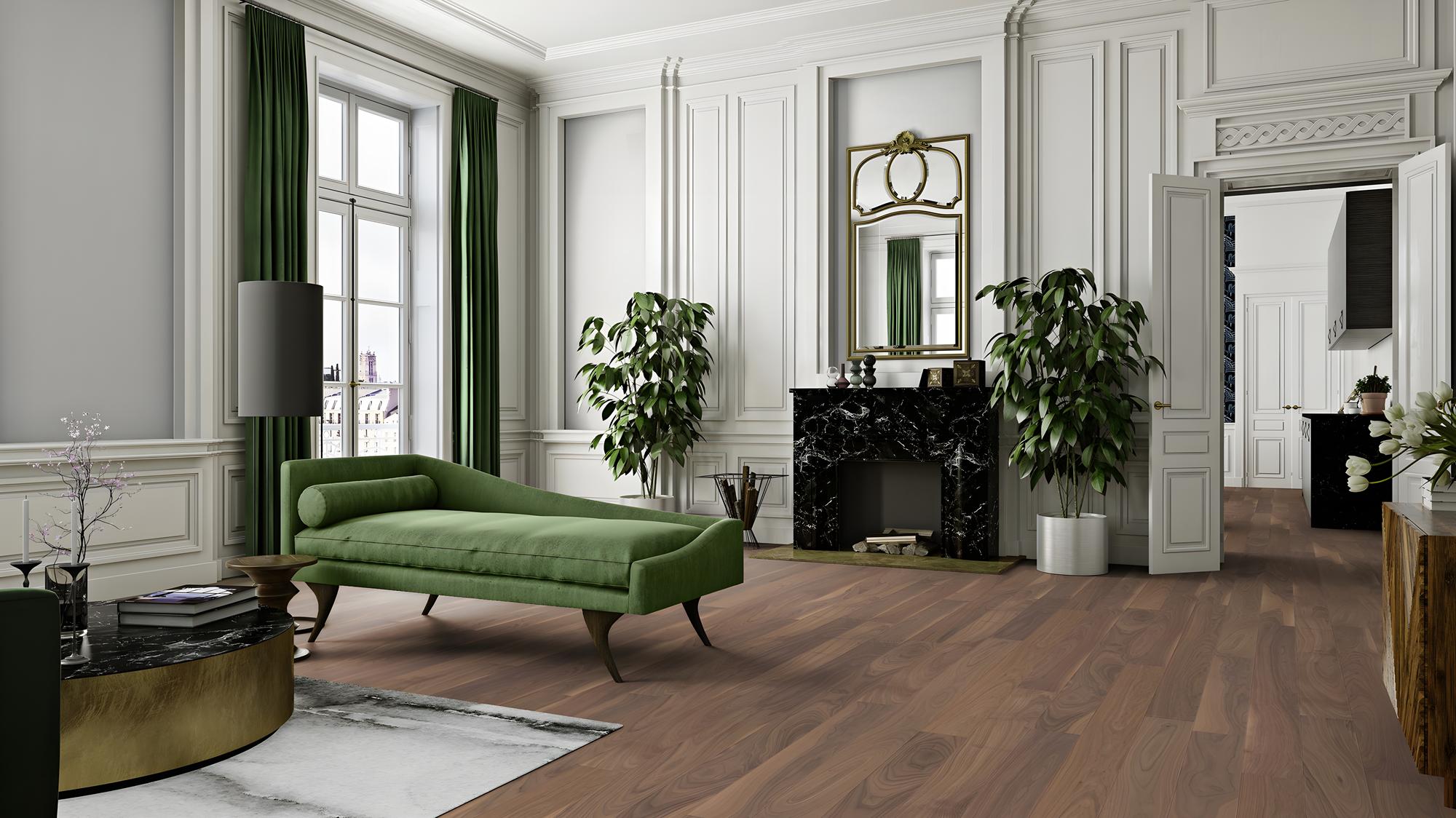 Boen Adagio Engineered American Walnut Planks Flooring, Brushed & L/Pure: 14.0 x 138 x 2,200 mm