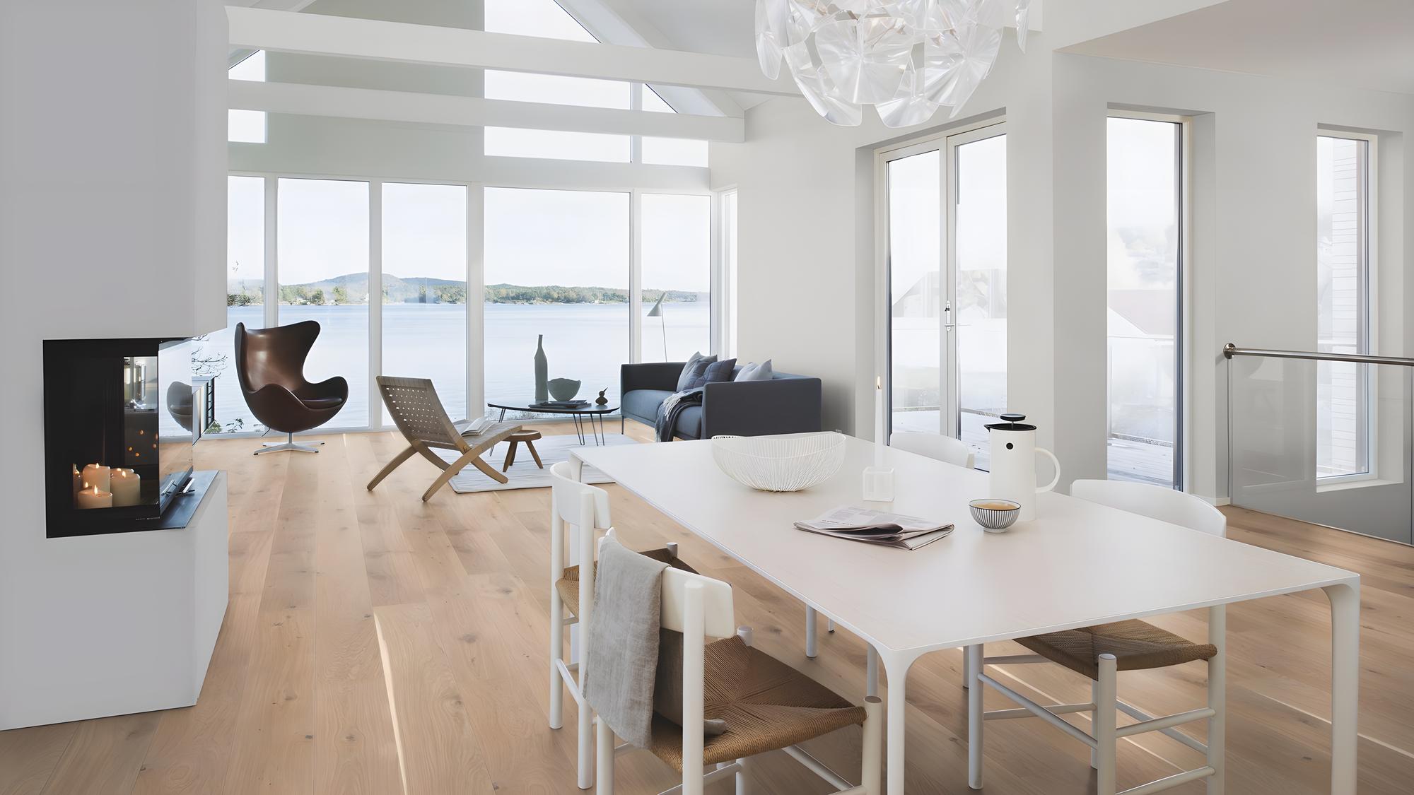 Boen Vivo Engineered White Oak Planks Flooring, Unbrushed & L/Matt: 14.0 x 209 x 2,200 mm