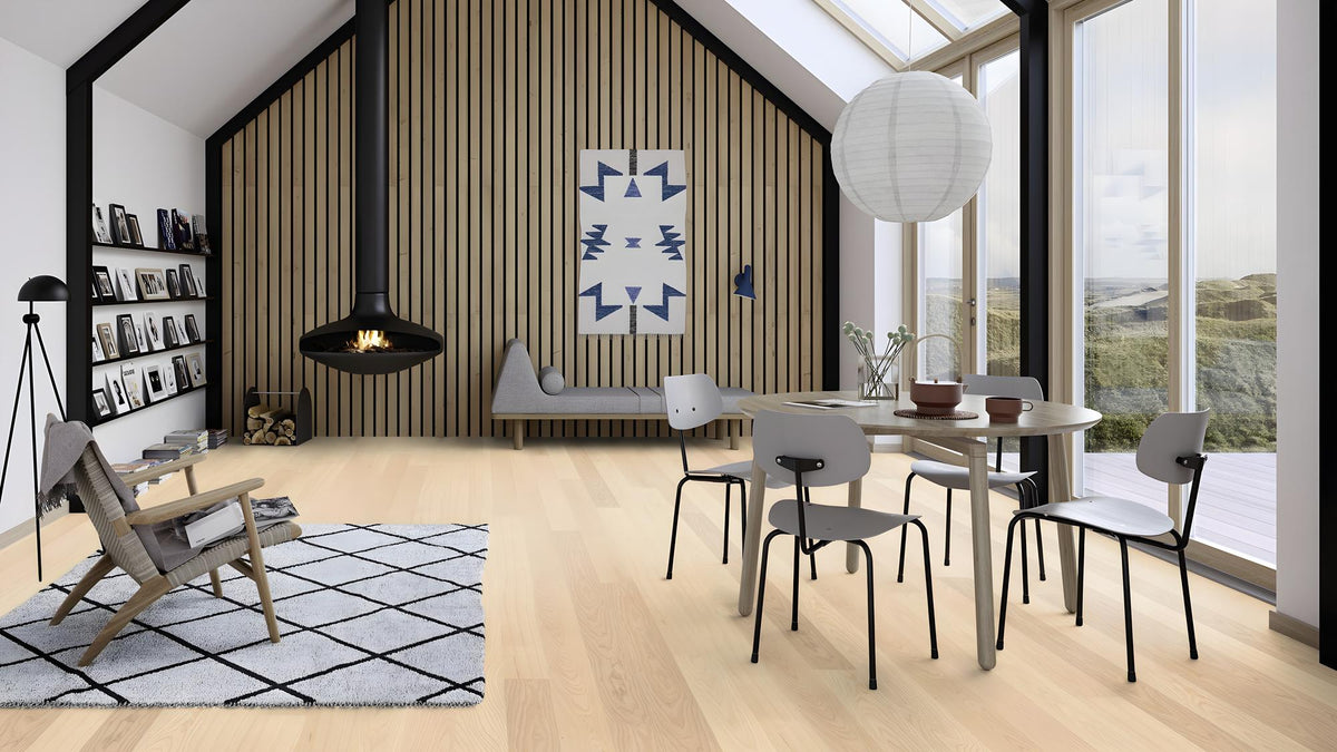 Boen Andante Engineered Ash Planks Flooring, Brushed & L/Pure: 14.0 x 138 x 2,200 mm