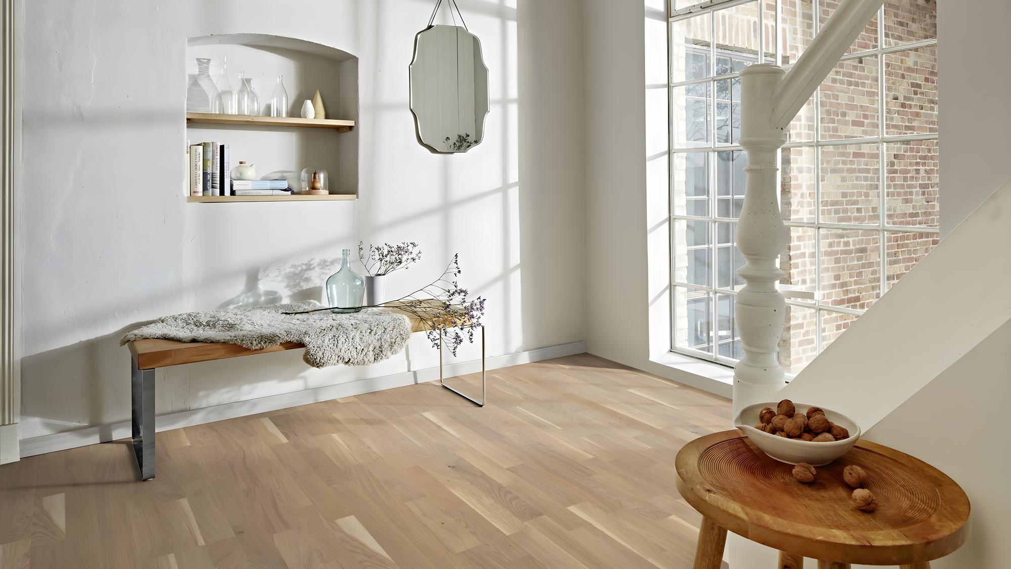 Boen Finale Engineered Oak Multi-Strip Flooring, Brushed & L/Pure: 14.0 x 215 x 2,200 mm