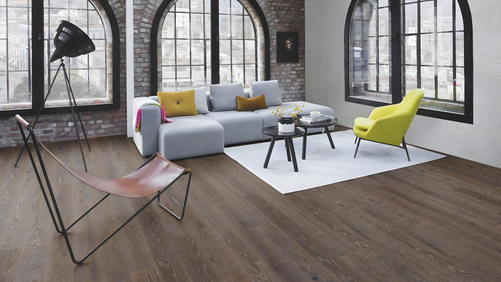Boen Vivo Engineered Graphite Oak Planks Flooring, Brushed & L/Natural: 14.0 x 138 x 2,200 mm