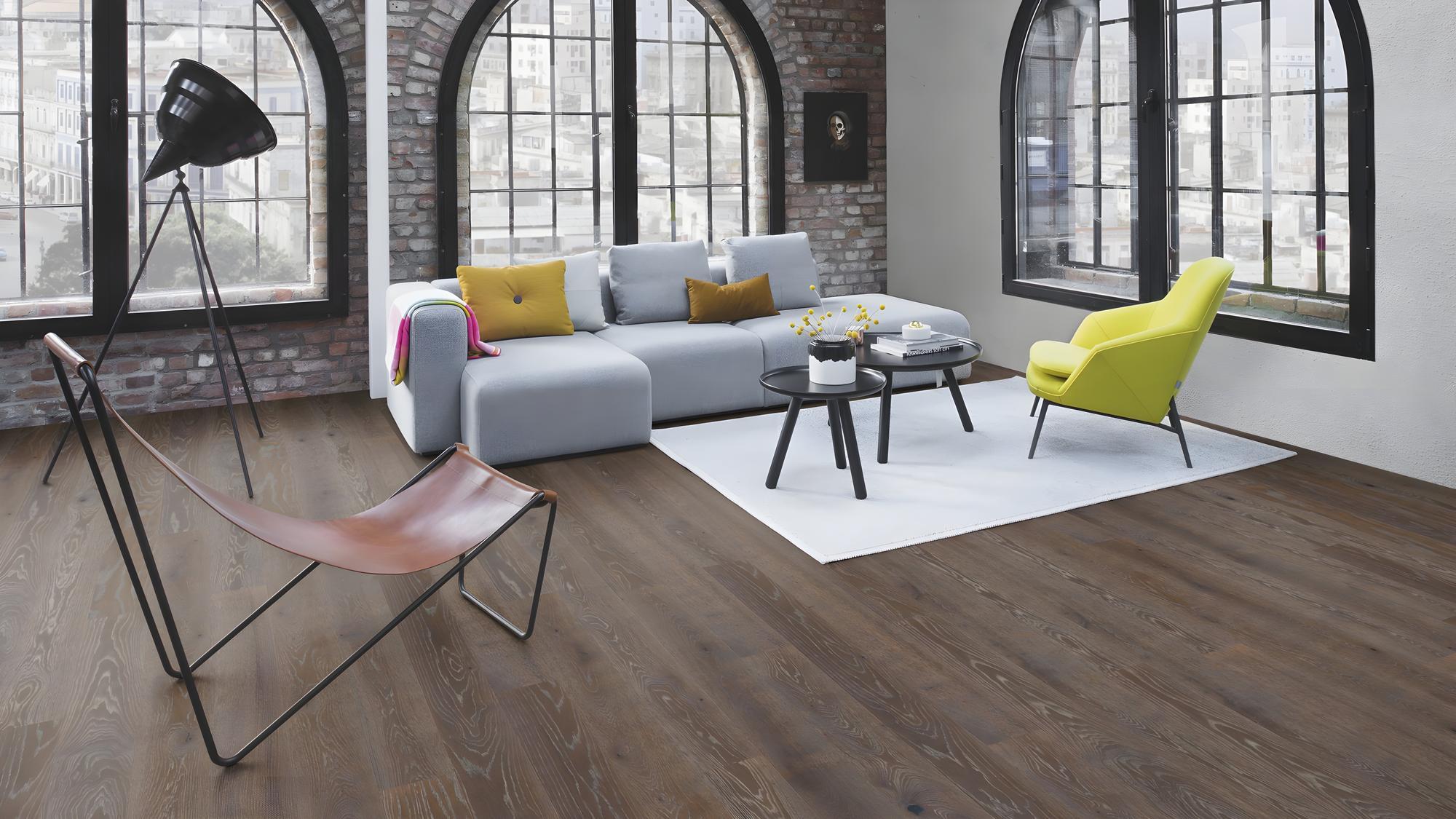 Boen Vivo Engineered Graphite Oak Planks Flooring, Brushed & L/Natural: 14.0 x 138 x 2,200 mm