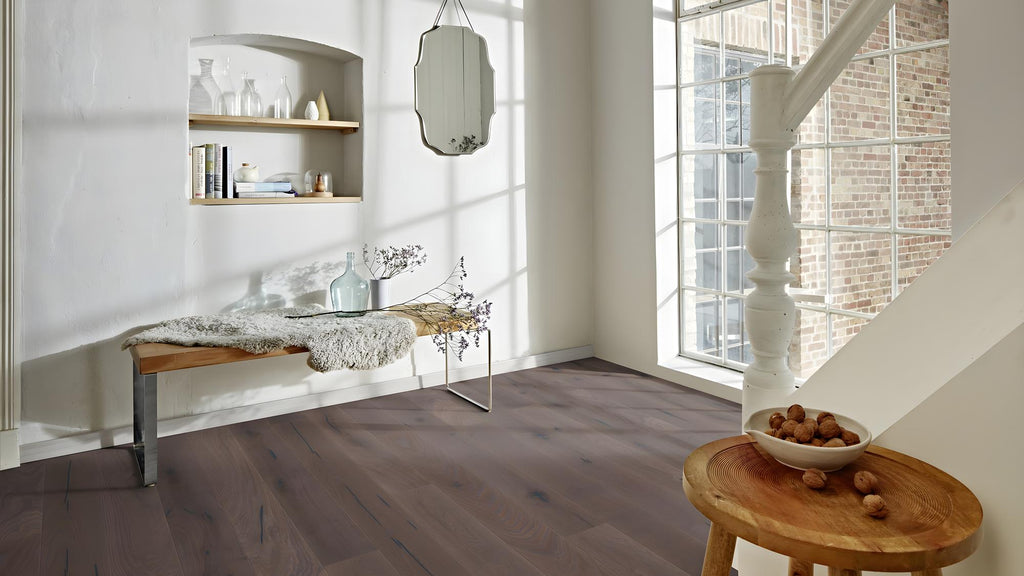 Boen Espressivo Engineered Elephant Grey Oak Planks Flooring, Brushed & L/Pure: 14.0 x 138 x 2,200 mm