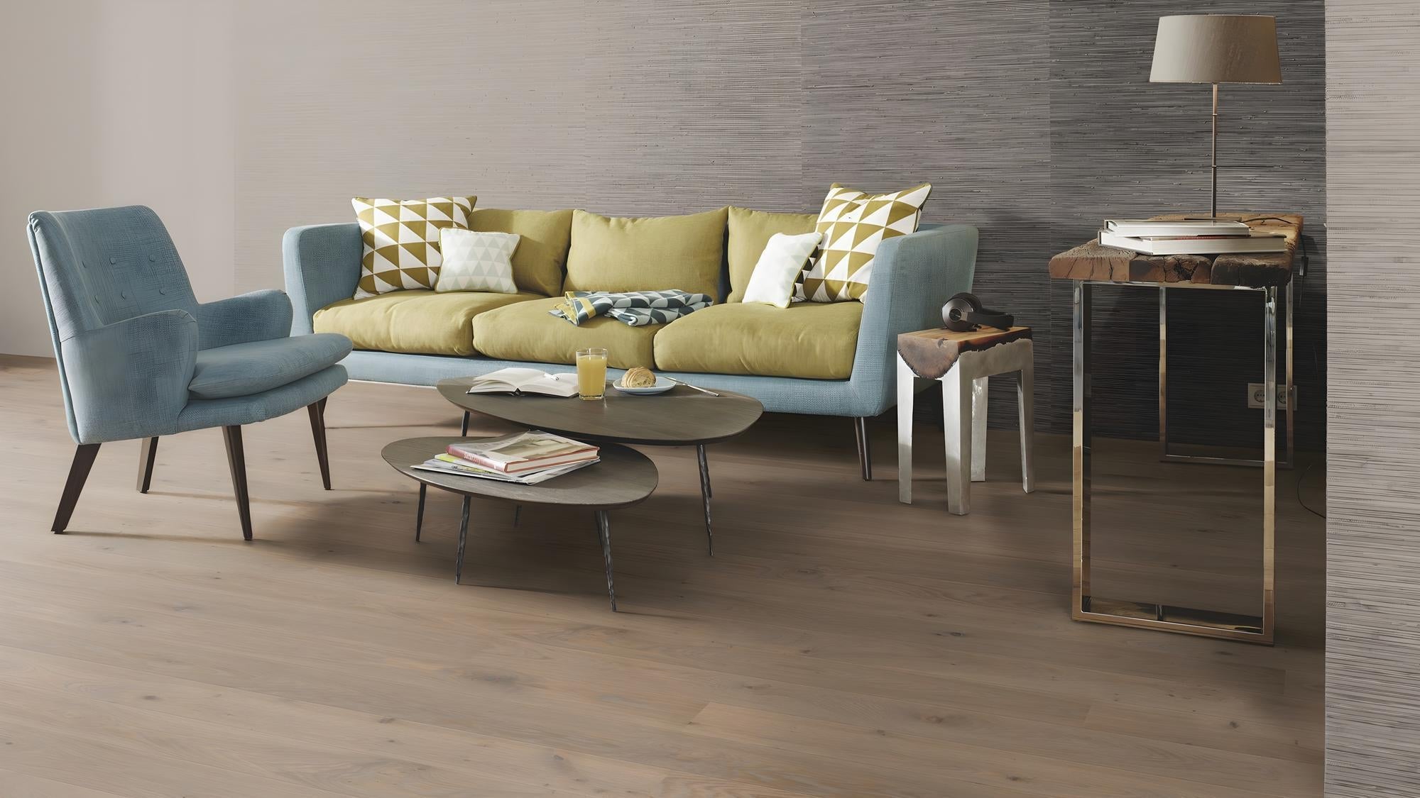 Boen Animoso Engineered Warm Grey Oak Planks Flooring, Brushed & L/Pure: 14.0 x 138 x 2,200 mm