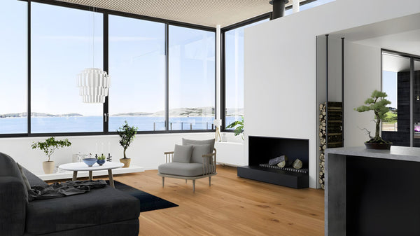 Boen Traditional Engineered Oak Planks Flooring, Brushed & L/Natural: 15.0 x 300 x 2,750 mm