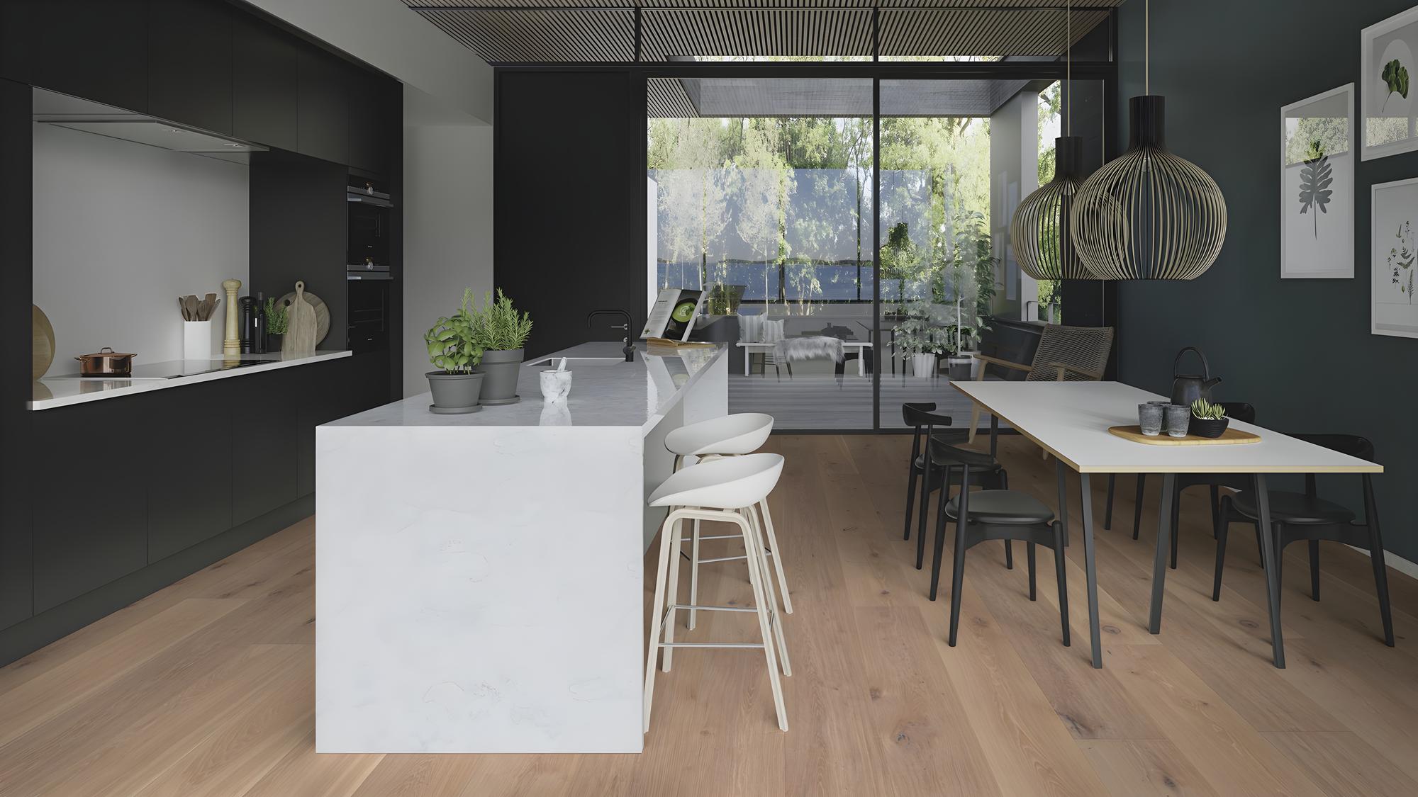 Boen Traditional Engineered Coral Oak Planks Flooring, Brushed & L/Natural: 15.0 x 300 x 2,750 mm