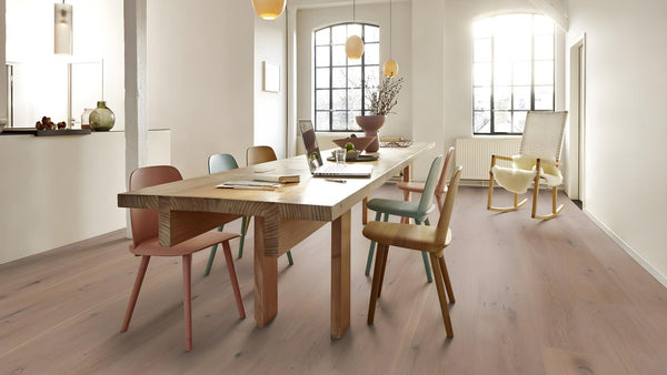 Boen Traditional Engineered Sand Oak Planks Flooring, Brushed & L/Natural: 15.0 x 300 x 2,750 mm