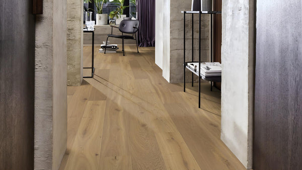 Boen Animoso Engineered Semi Smoked Oak Planks Flooring, Brushed & L/Pure: 14.0 x 209 x 2,200 mm
