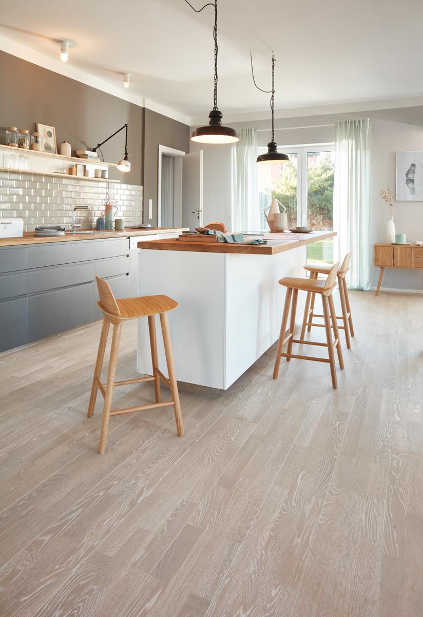 Boen Finale Engineered Grey Harmony Oak Multi-Strip Flooring, Brushed & L/Pure: 14.0 x 215 x 2,200 mm