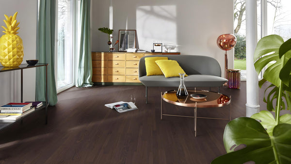 Boen Finale Engineered Brazilian Brown Oak Multi-Strip Flooring, Brushed & L/Pure: 14.0 x 215 x 2,200 mm