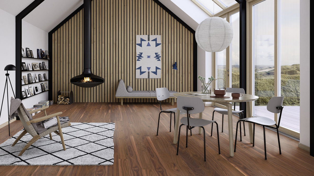 Boen Animoso Engineered American Walnut Gent Planks Flooring, L/Matt: 14.0 x 138 x 2,200 mm