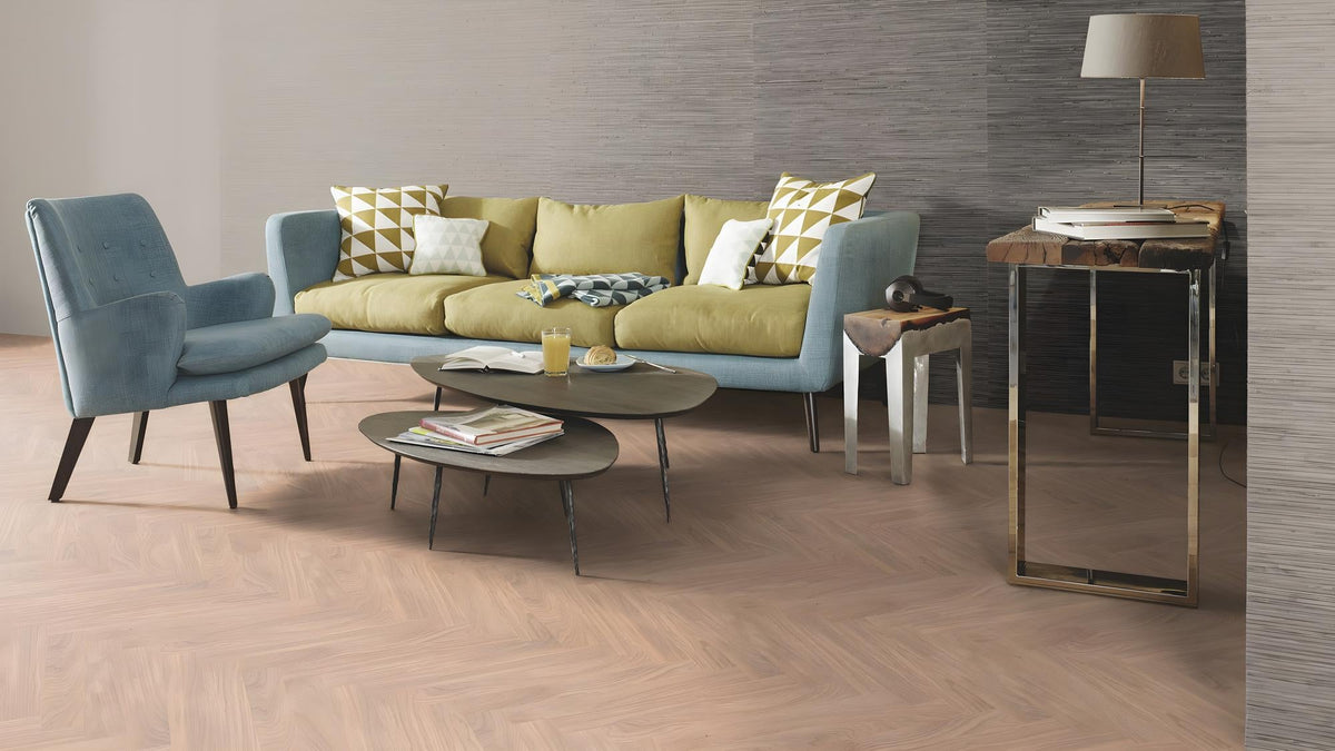 Boen Engineered White Oak Herringbone Flooring, L/Matt: 10.0 x 70 x 470 mm