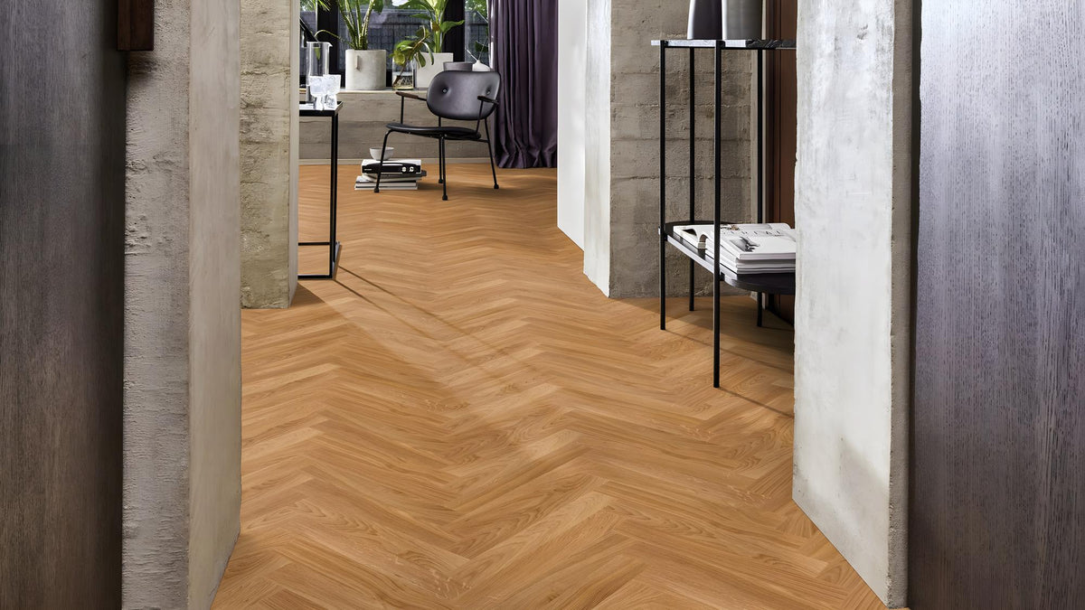 Boen Engineered Oak Herringbone Flooring, L/Matt: 10.0 x 70 x 470 mm