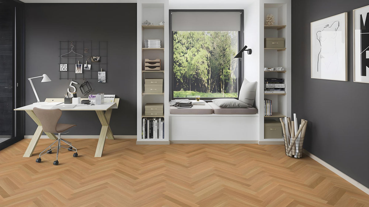 Boen Select Engineered Oak Herringbone Flooring, L/Matt: 10.0 x 70 x 470 mm