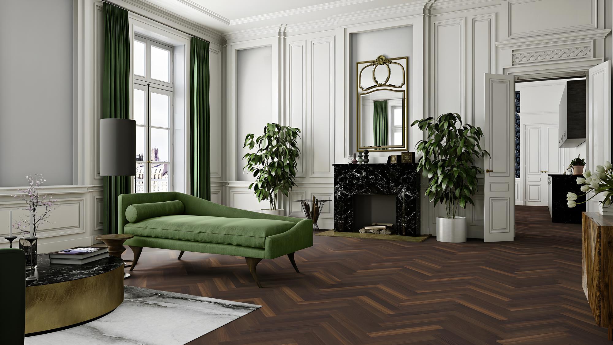 Boen  Engineered Smoked Oak Herringbone Flooring, Unbrushed & L/Natural: 10.0 x 70 x 470 mm