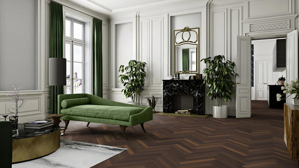 Boen  Engineered Smoked Oak Herringbone Flooring, Unbrushed & L/Natural: 10.0 x 70 x 470 mm