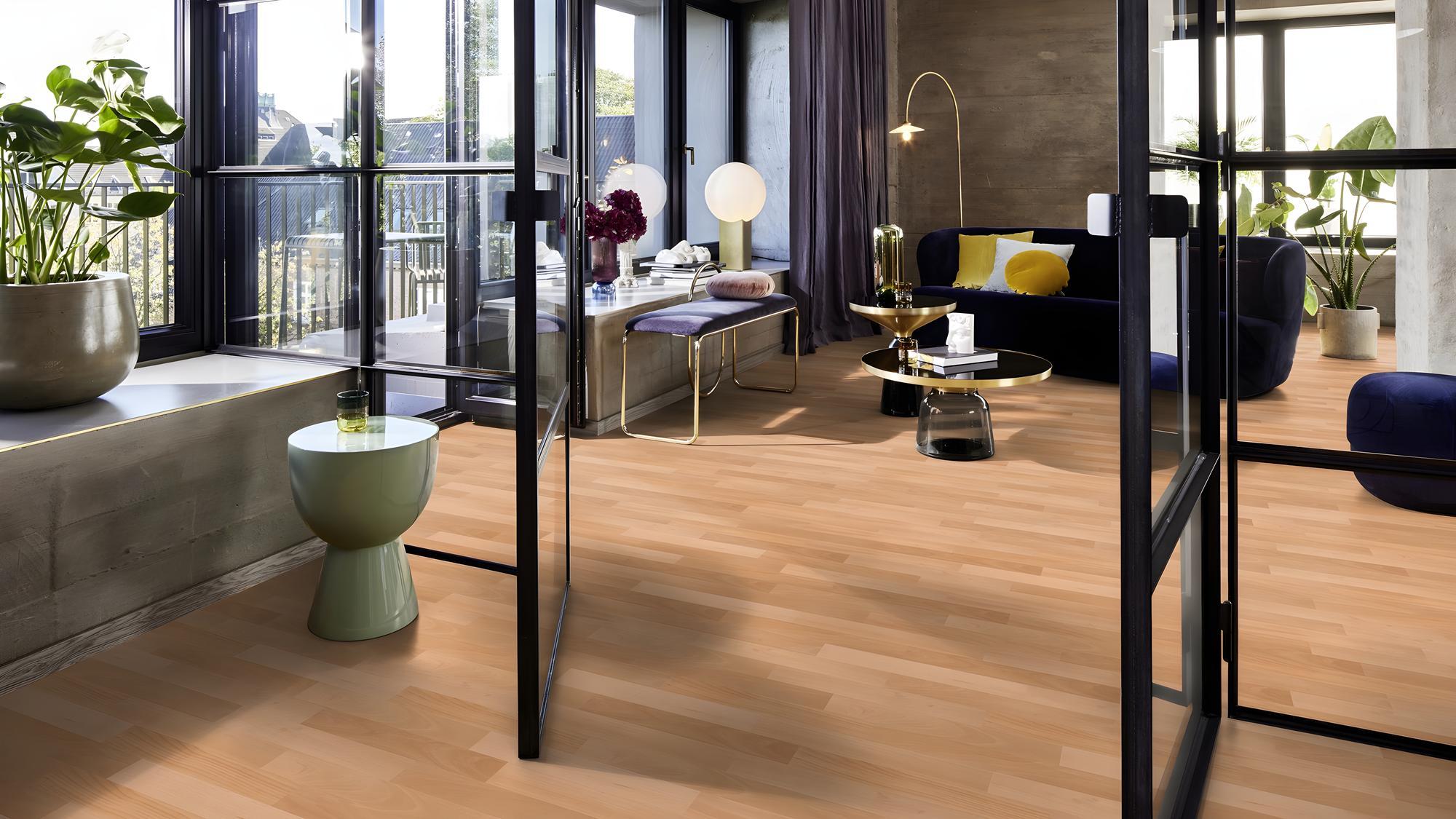 Boen  Engineered Beech Herringbone Flooring, Unbrushed & L/Natural: 10.0 x 70 x 470 mm