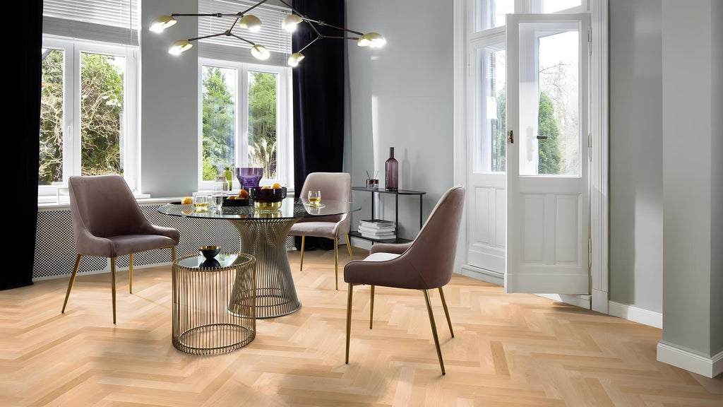 Boen  Engineered Maple Herringbone Flooring, Unbrushed & L/Natural: 10.0 x 70 x 470 mm